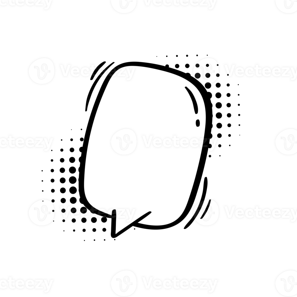 Comic speech dialogue on halftone shadow. Empty shout text box. png