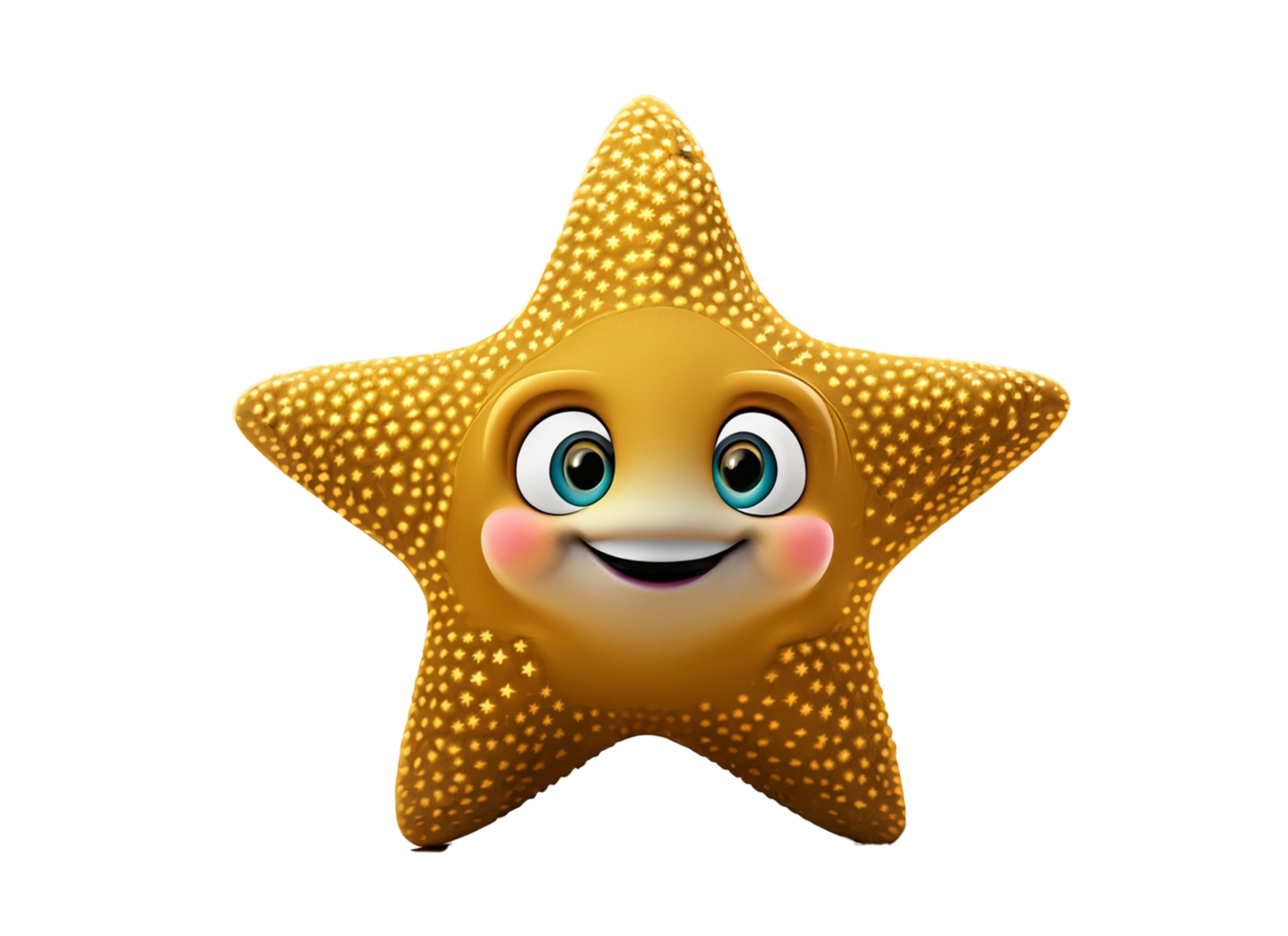 uma desenho animado estrelas do mar com uma grande sorrir png