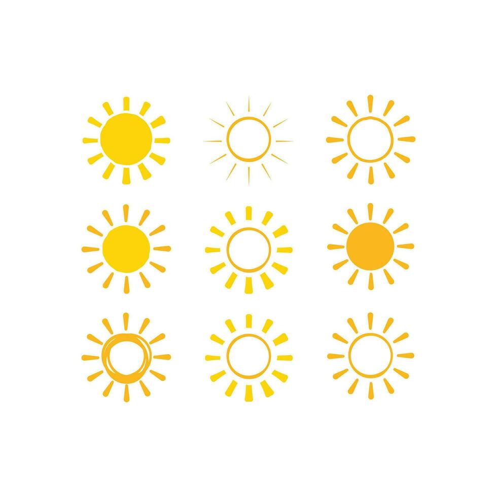 Sun vector icon hand drawn design