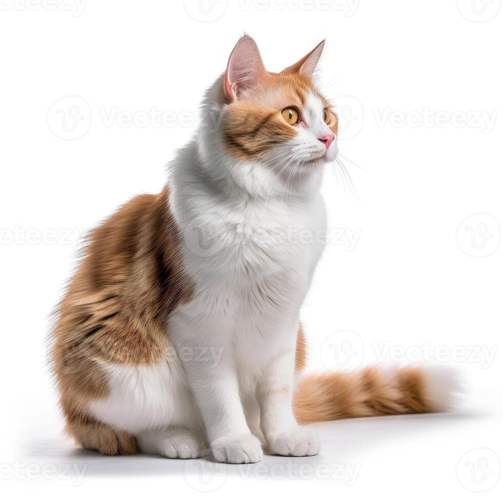 Cat isolated on white background. photo