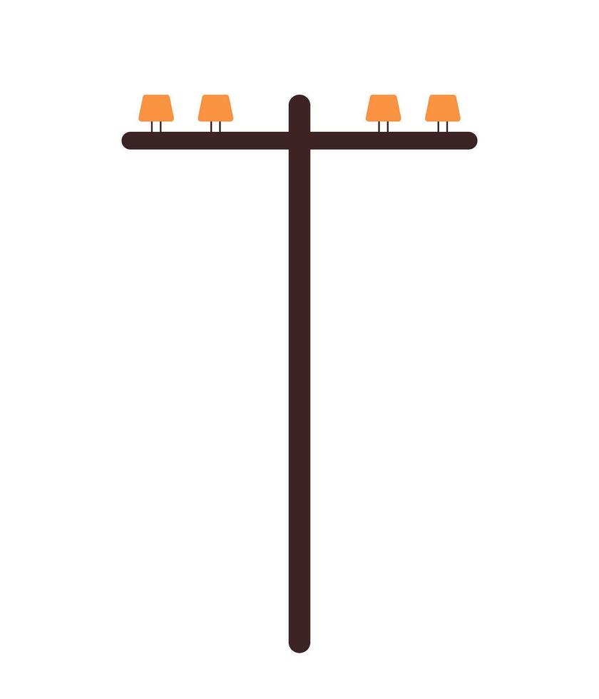 Single utility pole semi flat colour vector object. Providing electrical power. Editable cartoon clip art icon on white background. Simple spot illustration for web graphic design