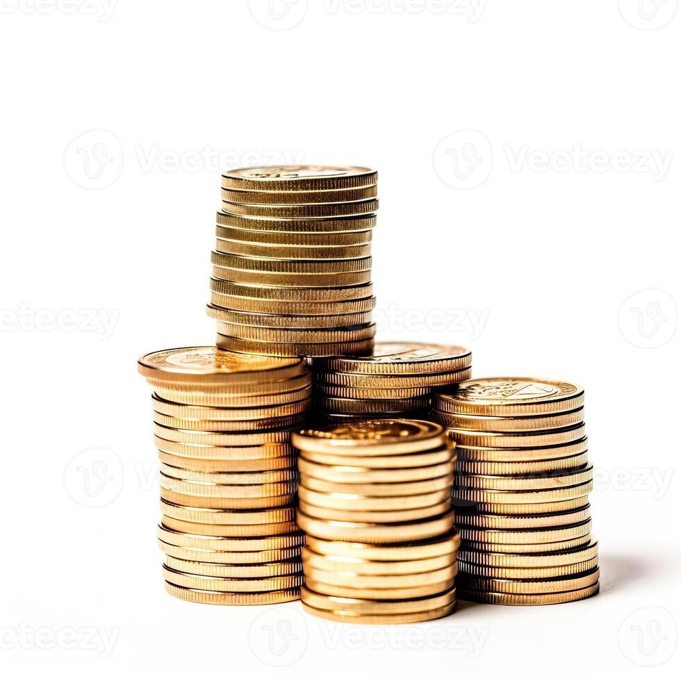 Coins stack. Money pile wealth background. photo
