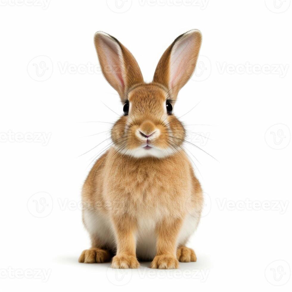 Rabbit isolated on white background. Generative AI photo