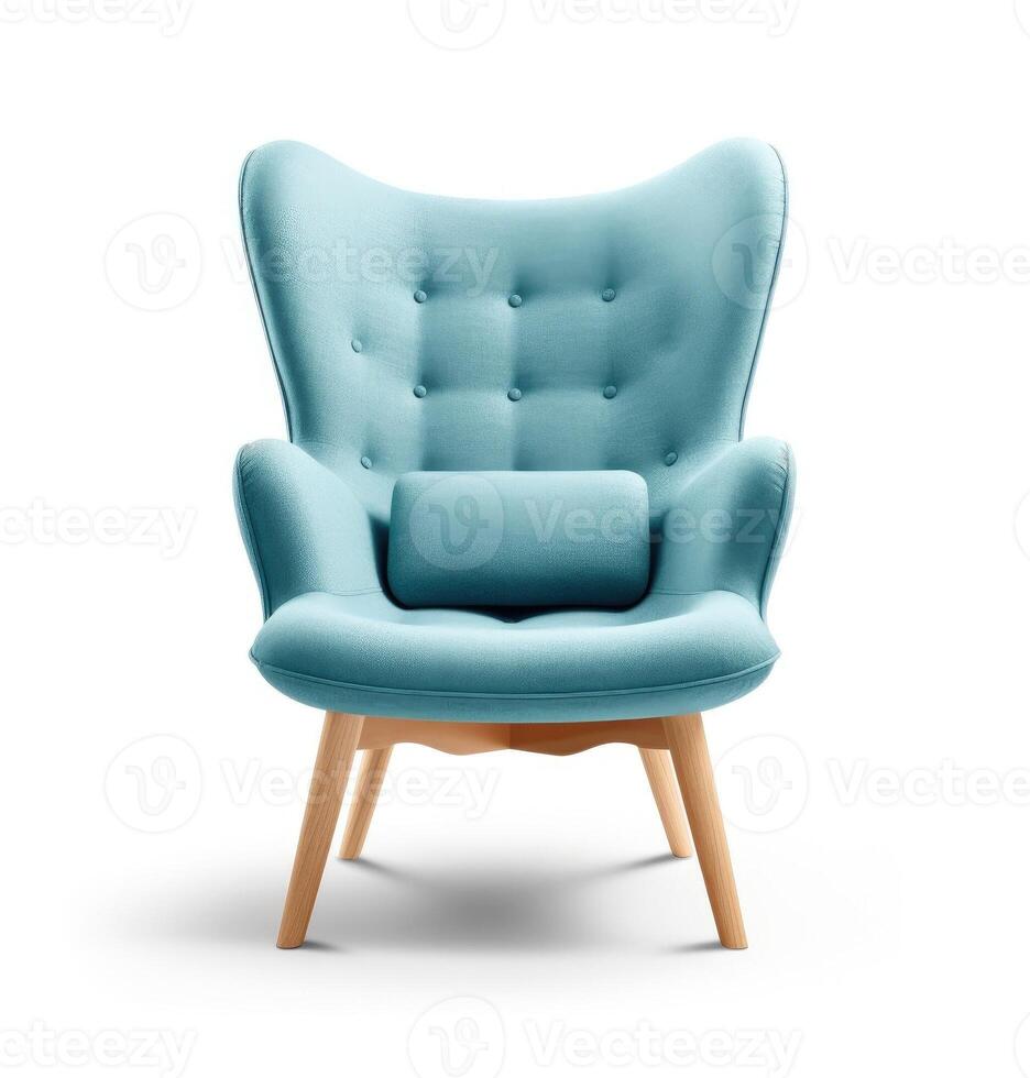 Blue chair isolated on white background. photo