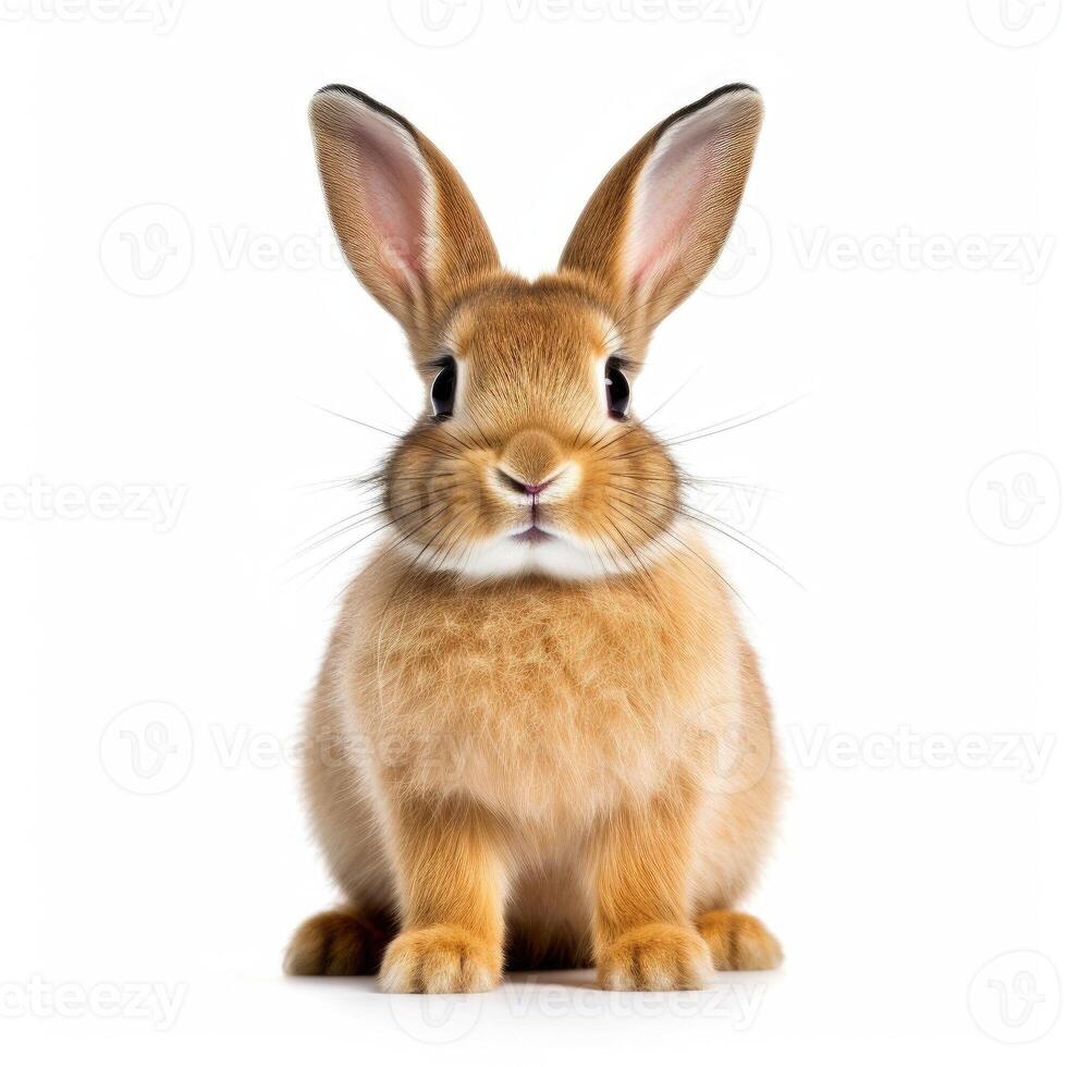 Rabbit isolated on white background. Generative AI photo