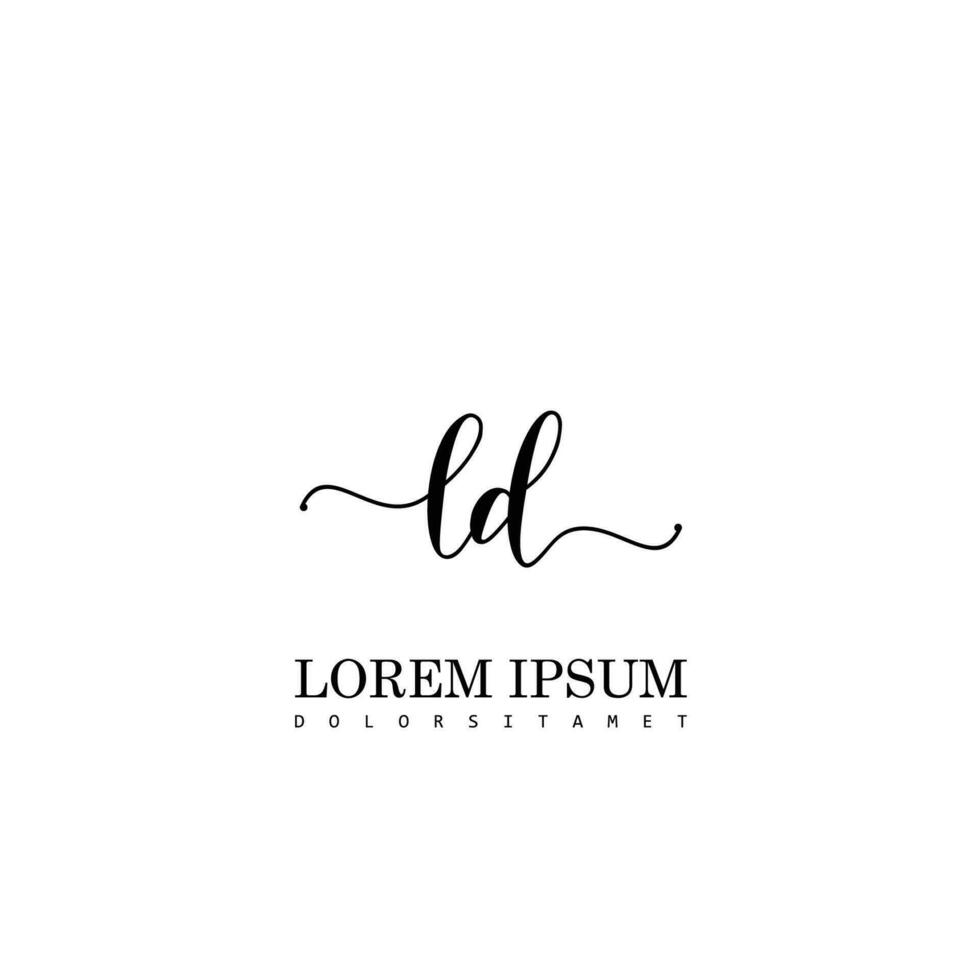 LD Initial Handwriting Template Design vector