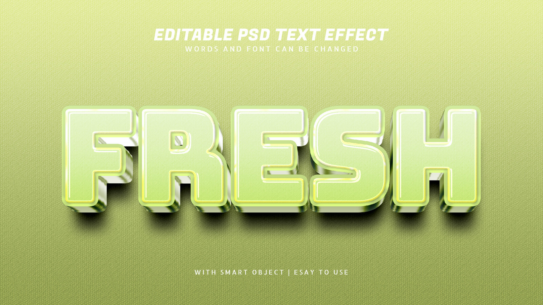 Fresh 3d text effect editable psd