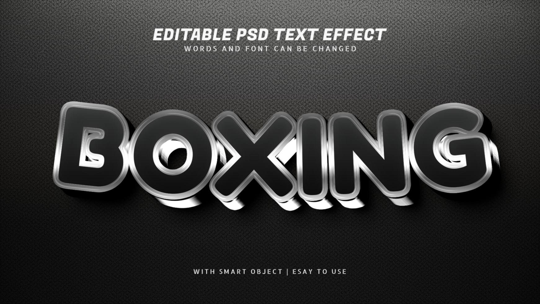 Boxing 3d text effect psd