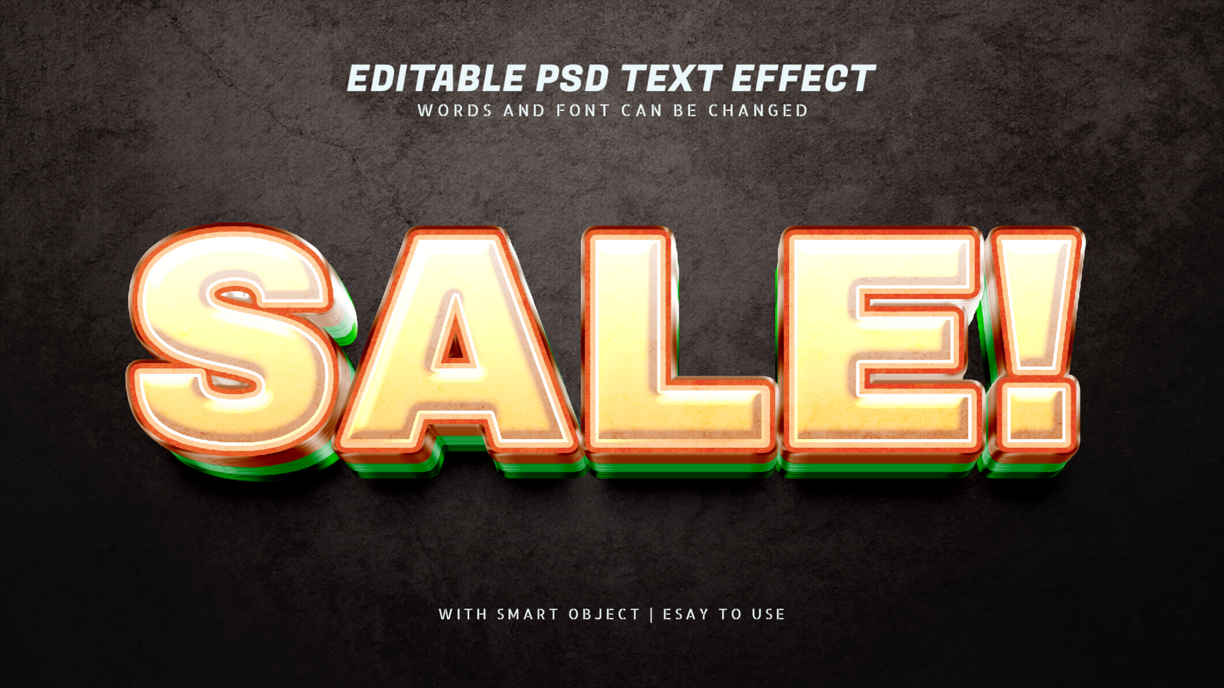 Sale 3d style text effect editable psd