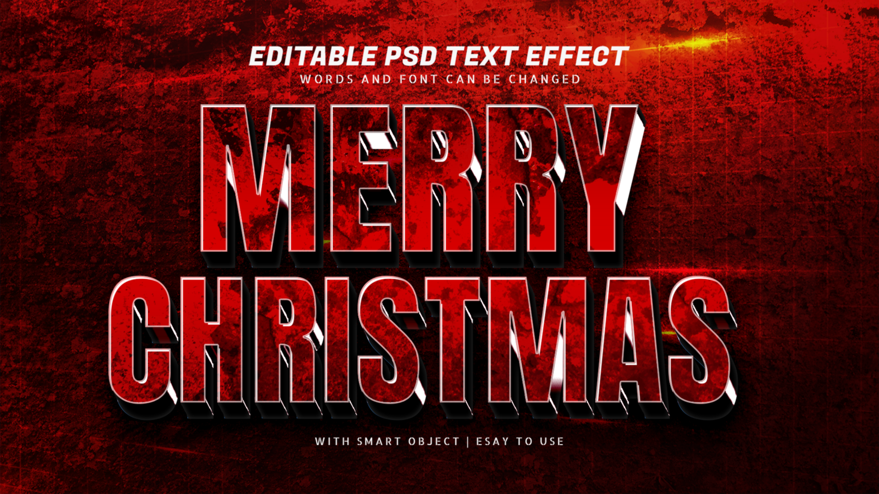 glad jul text effekt redigerbar psd