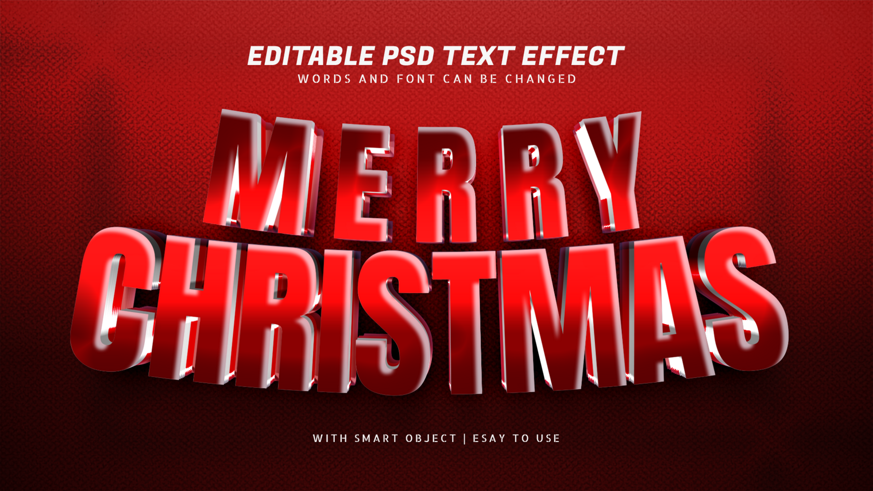 Merry christmas 3d font effects psd