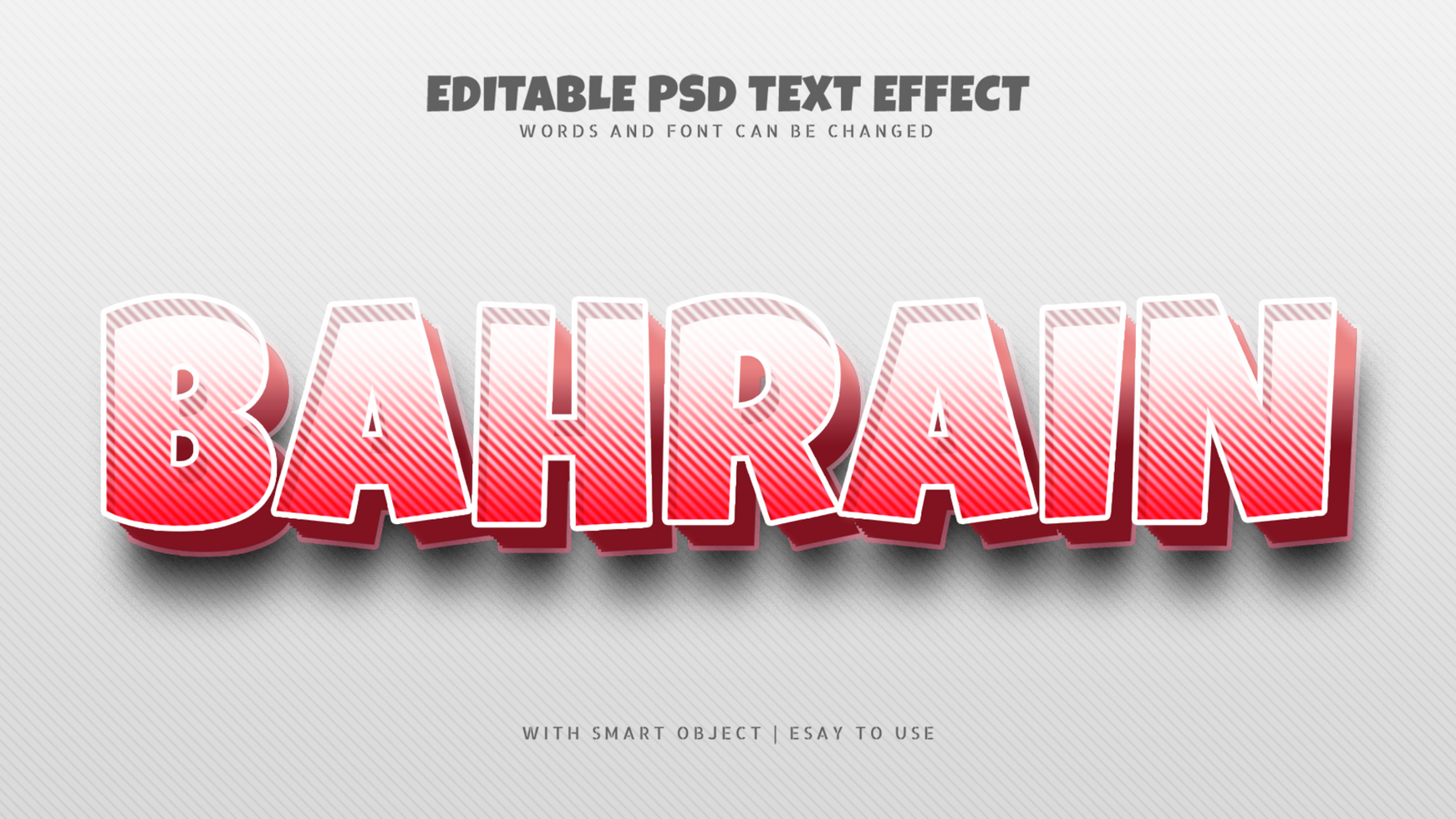 Bahrain 3d text effect editable psd