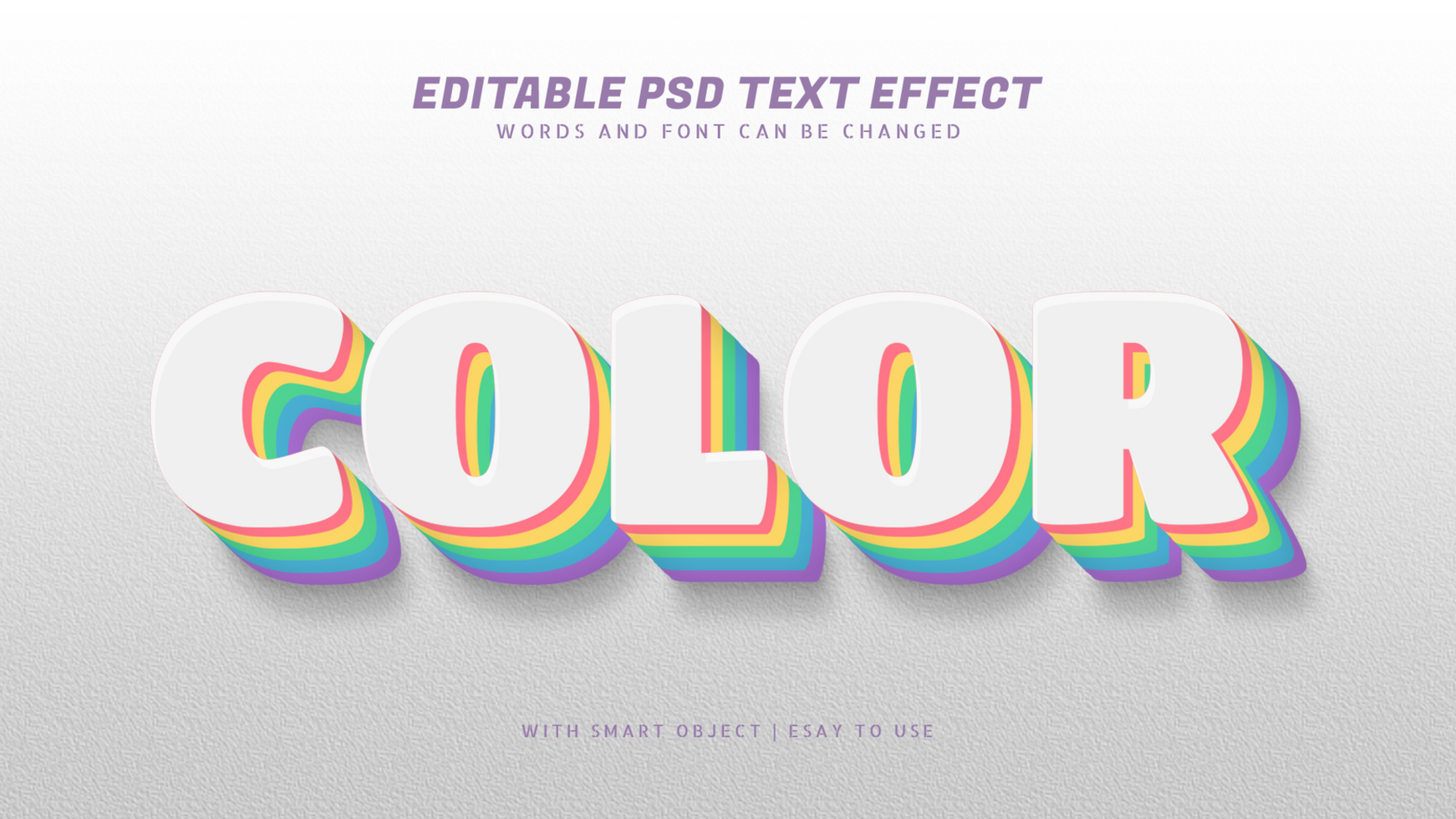 Color 3d colorful retro style text effect psd