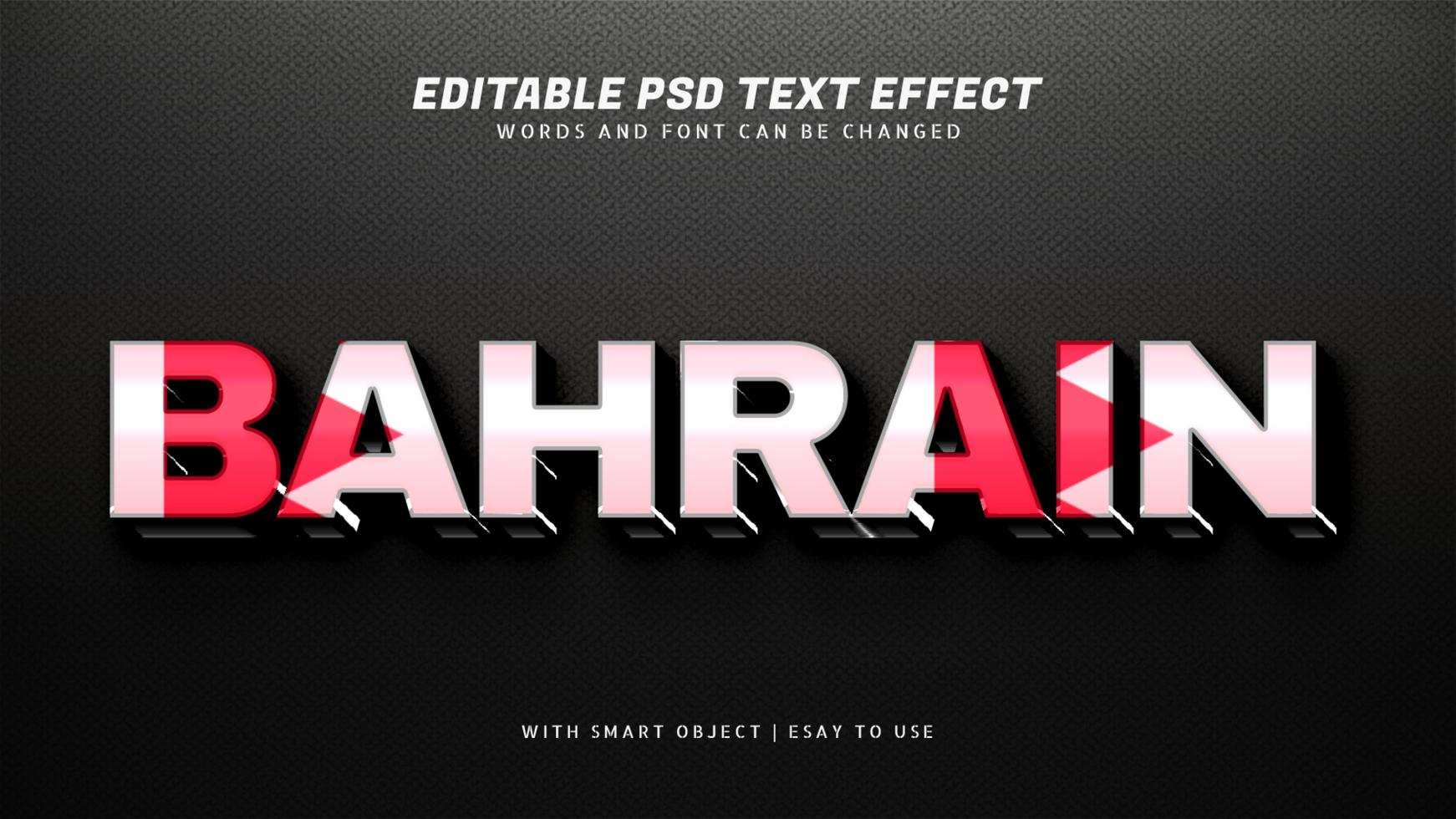 Bahrain 3d text effect psd