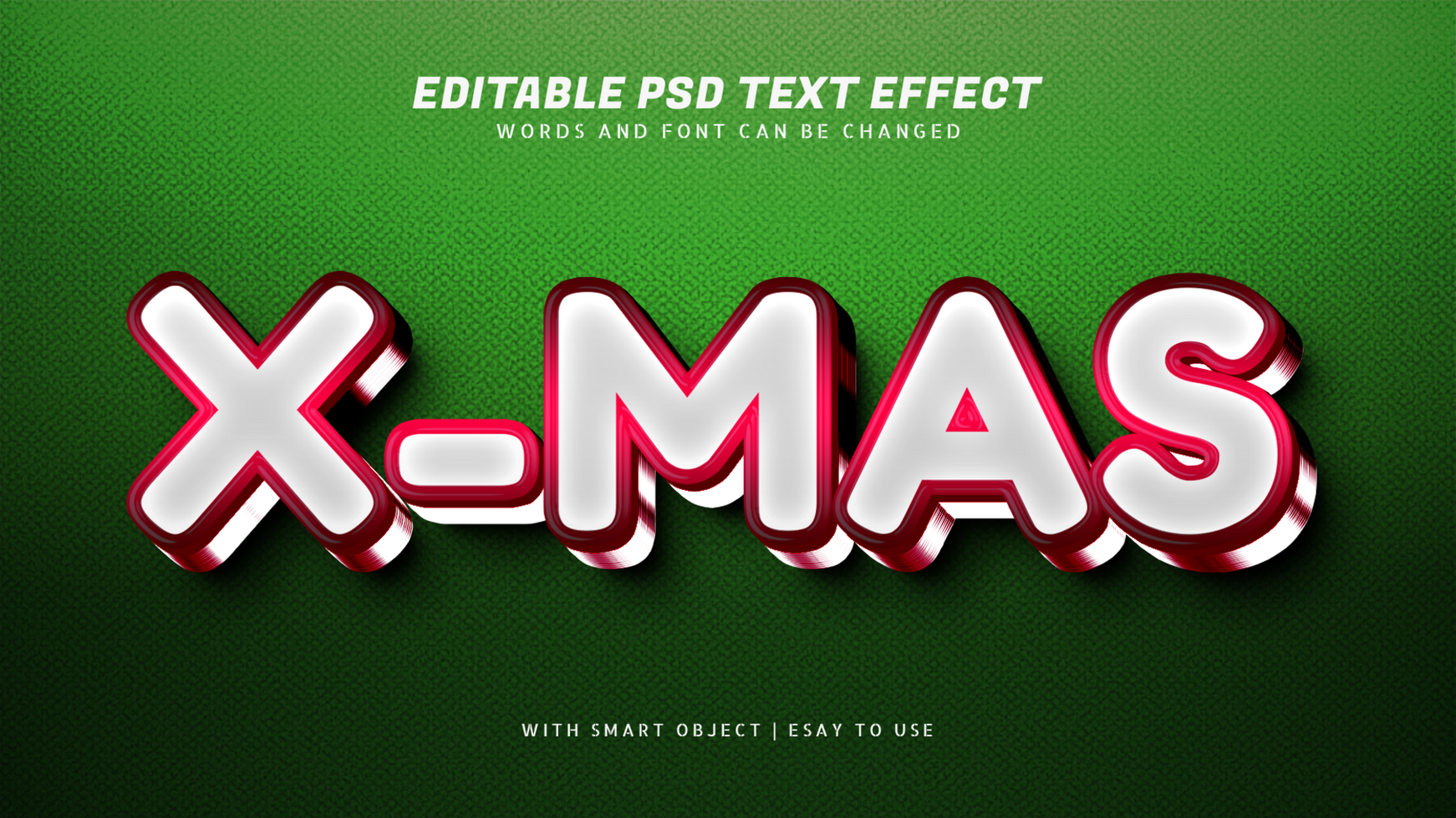 rojo Navidad 3d texto efecto psd