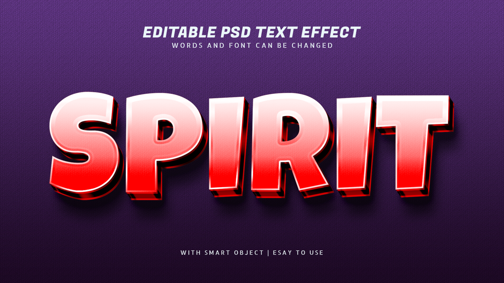 Spirit 3d red text effect editable psd