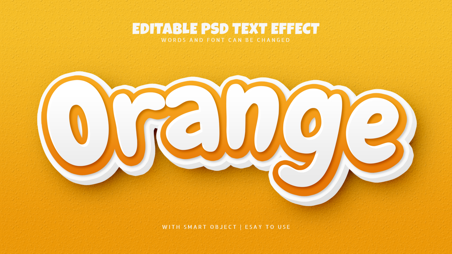 Orange text effect editable psd