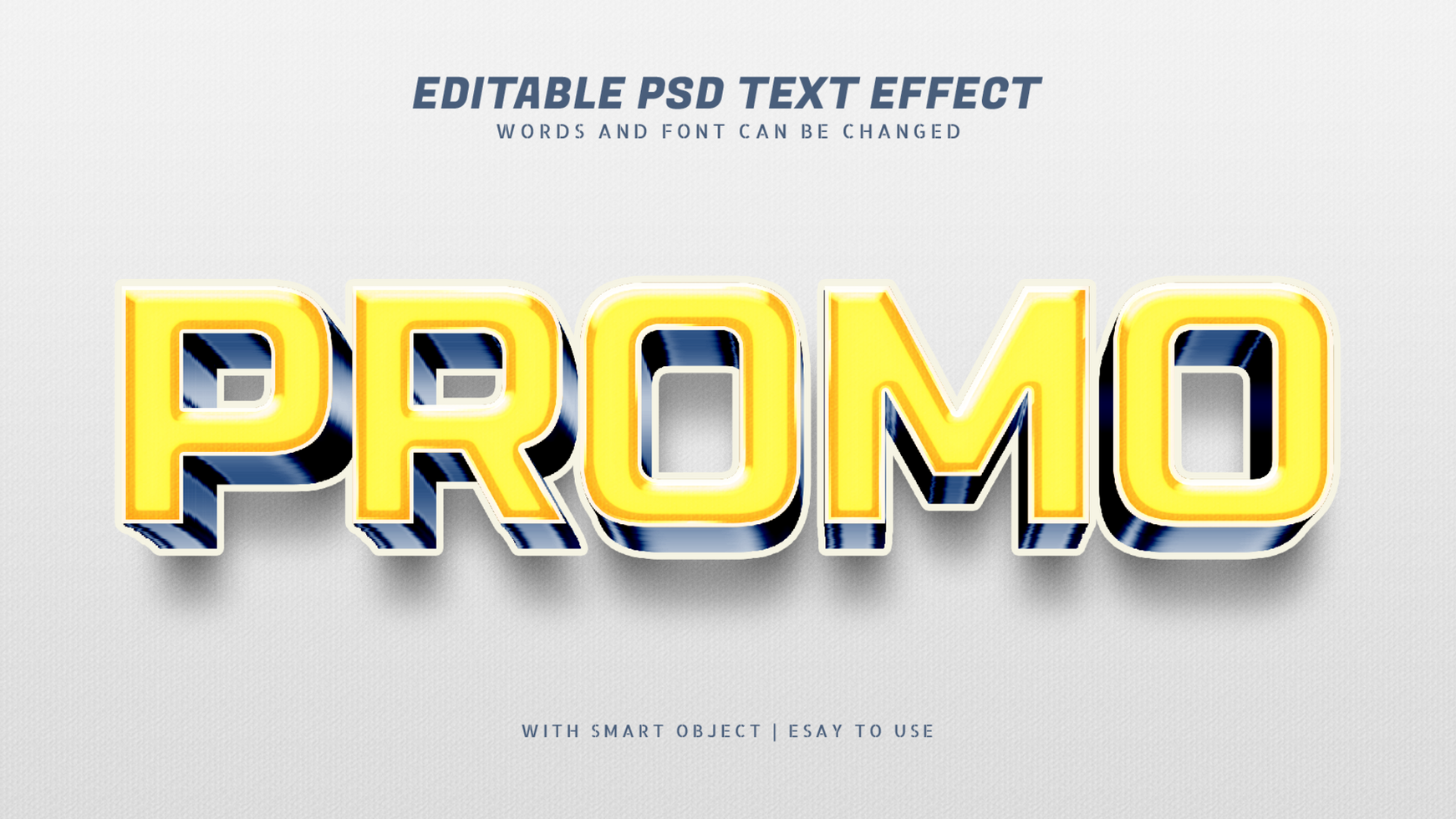 Promo 3d yellow text effect editable psd