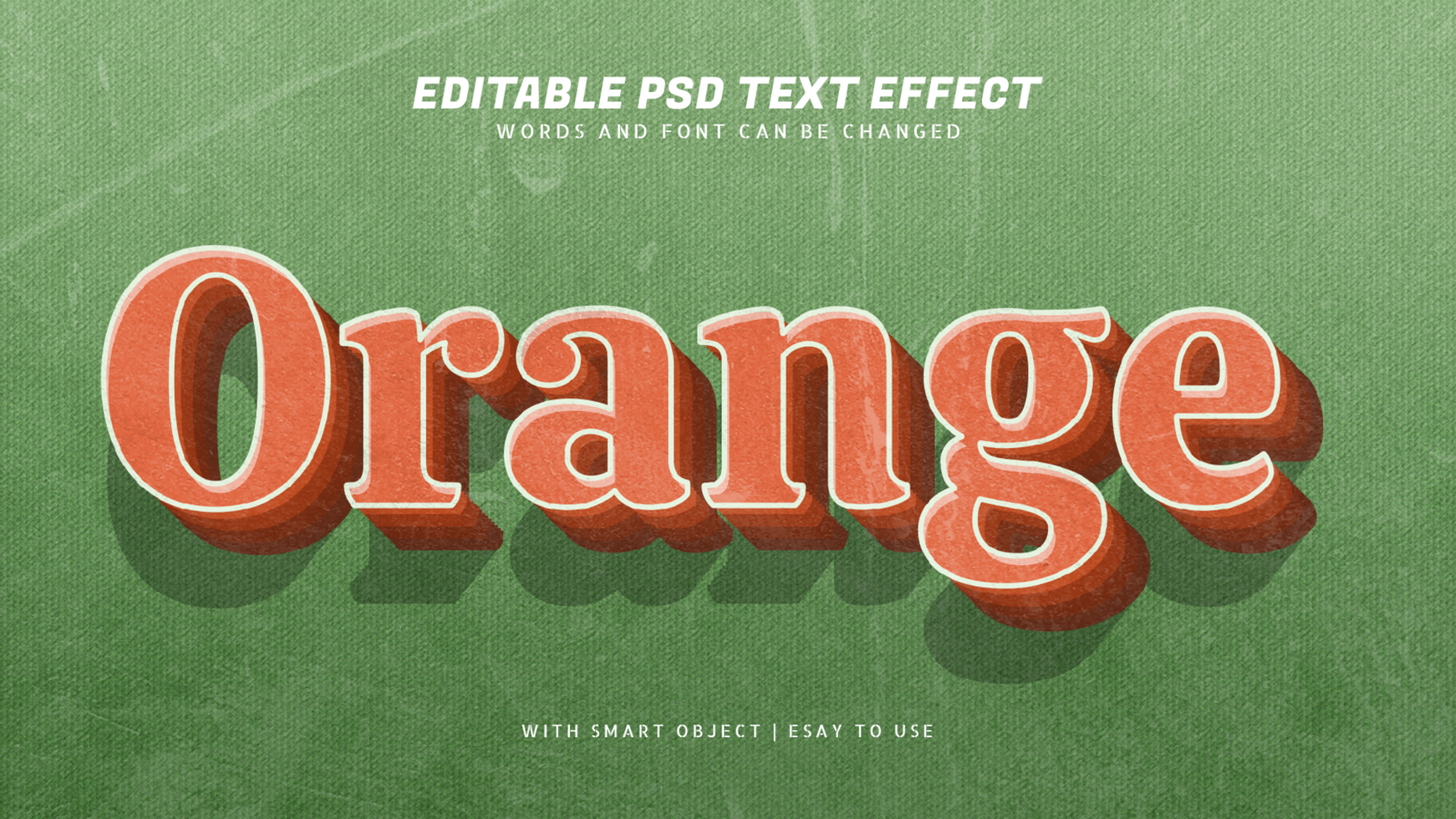 Orange 3d vintage style text effect psd