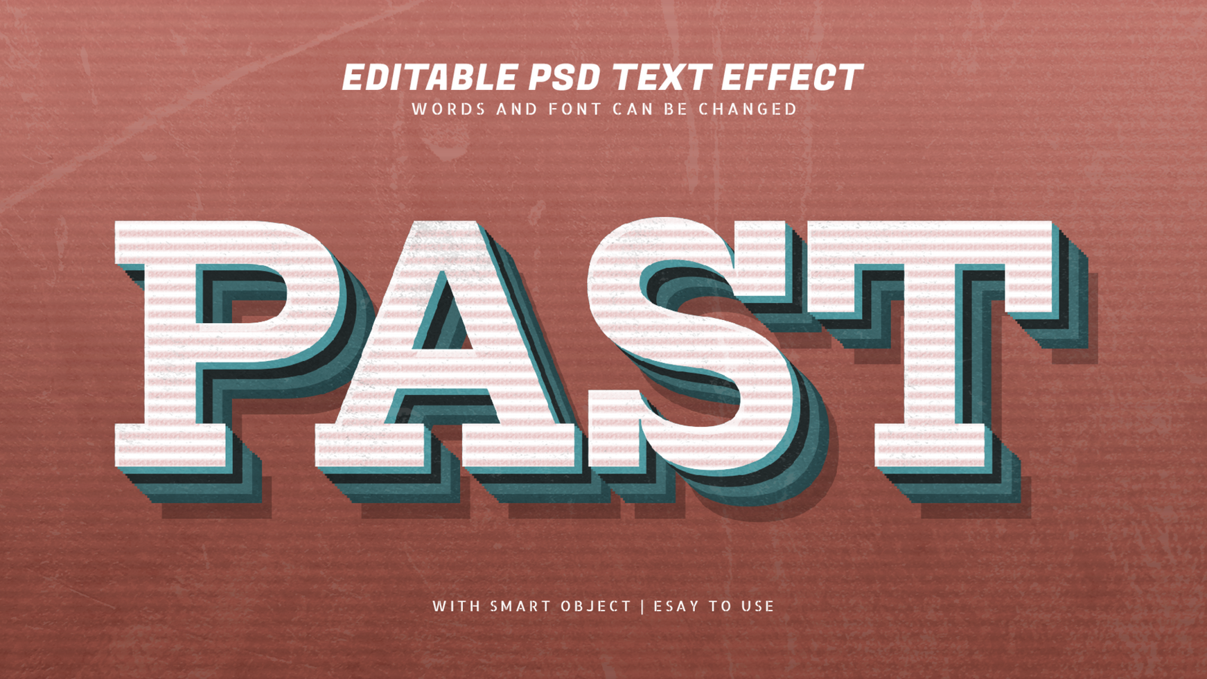 Past 3d retro style text effect editable psd