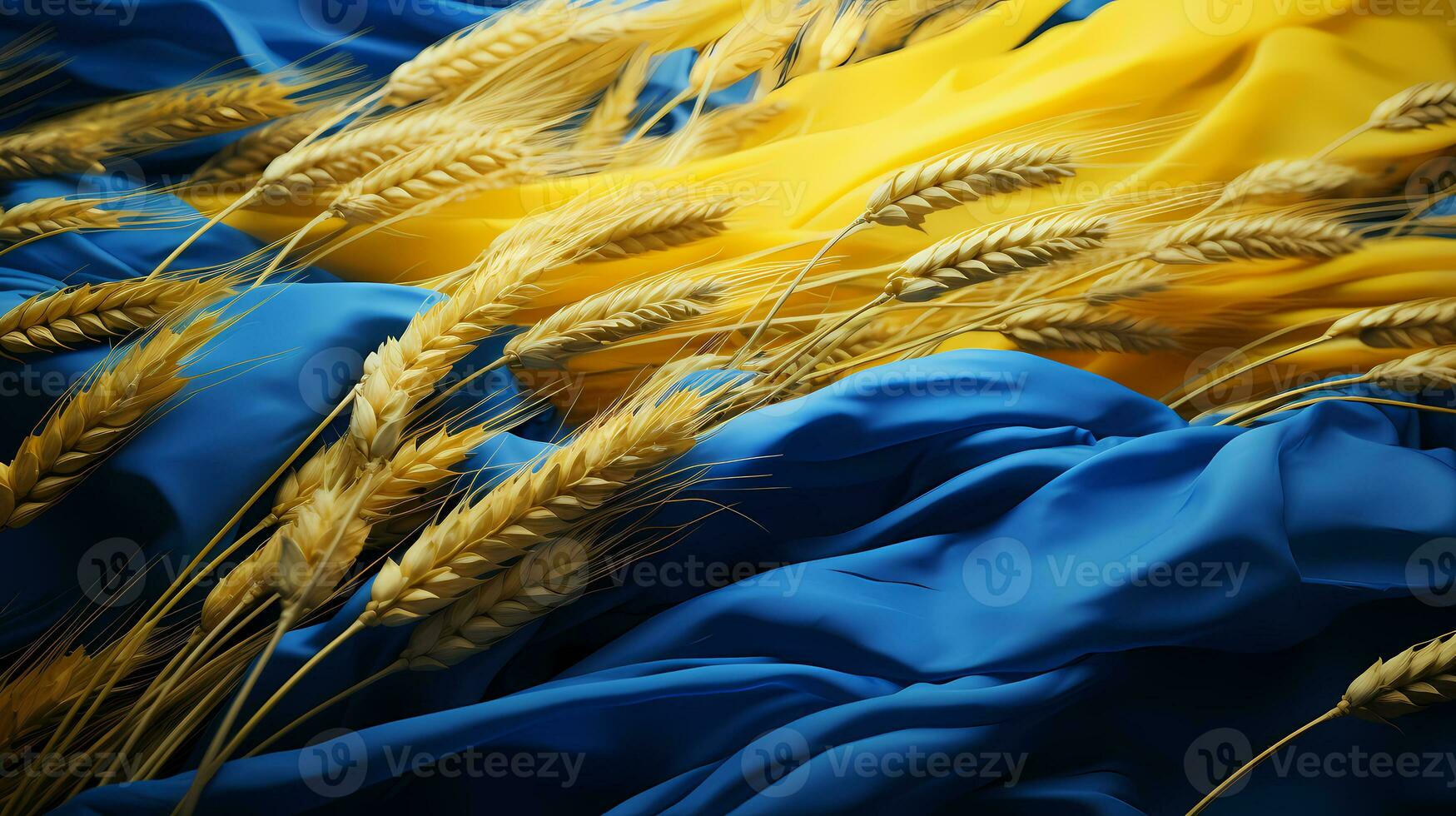 Ukraine grain wheat and spikelets  problem of blockade of ports, grain corridor. War in Ukraine photo