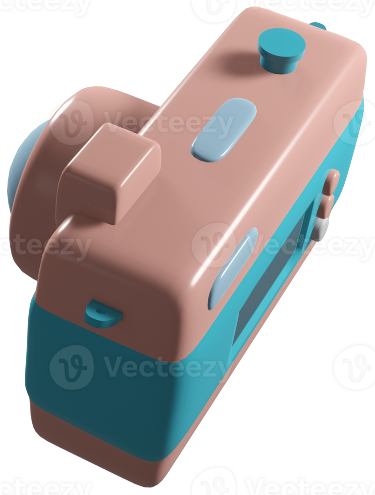 3D model camera children's toy made of plastic on transparent background png