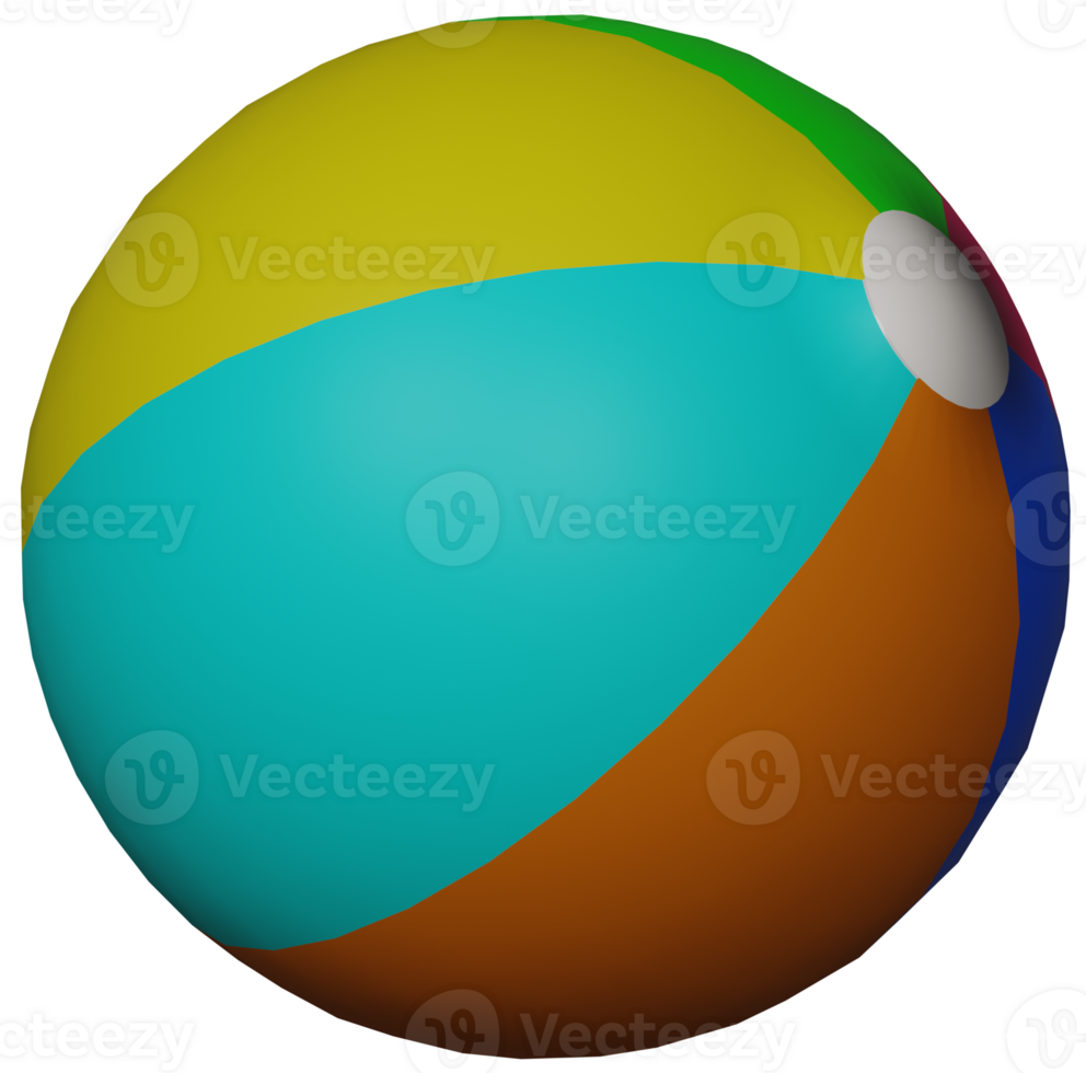 3d ilustración hacer juguete aire playa inflable multicolor pelota en transparente antecedentes png