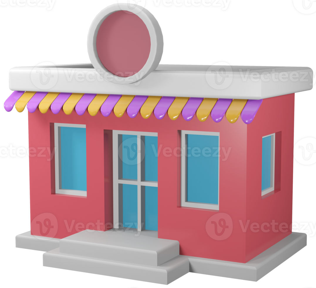 3D illustration render building layout pavilion or city office png