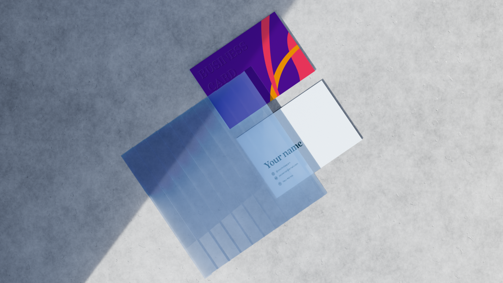 3D Business Card Mockup with Editable Design psd