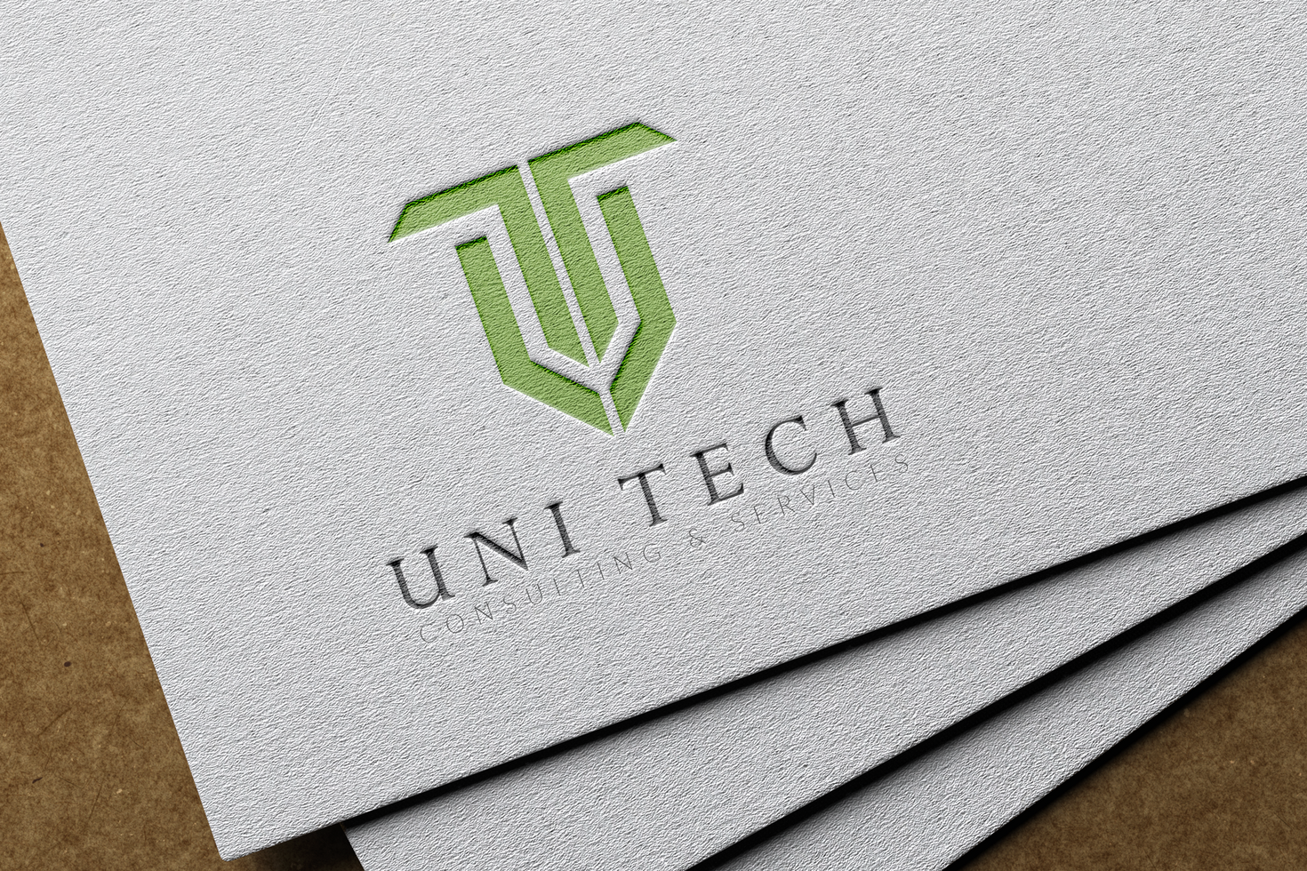 Debossed Paper Logo Mockup On Cards psd