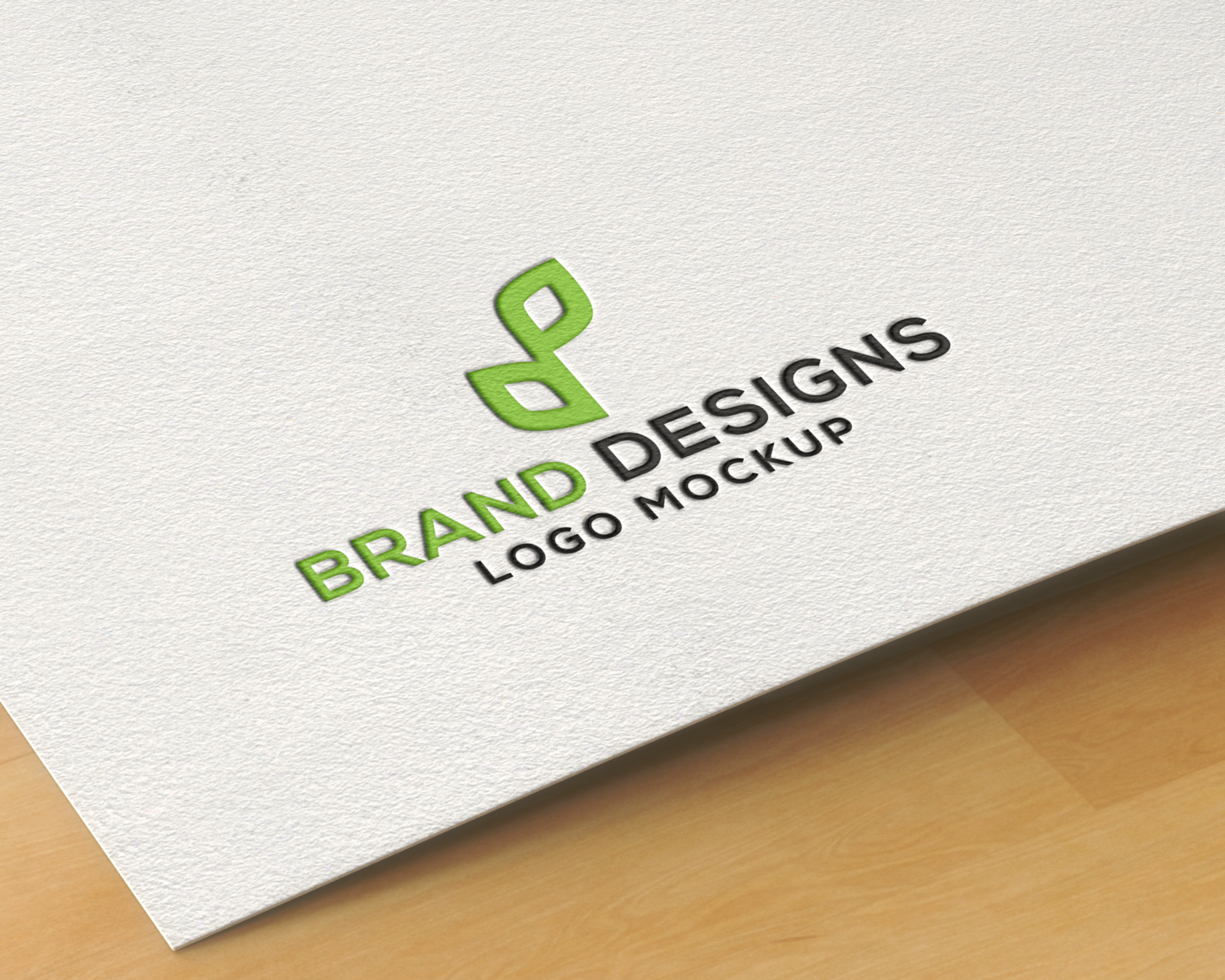 debossed papel logotipo brincar psd