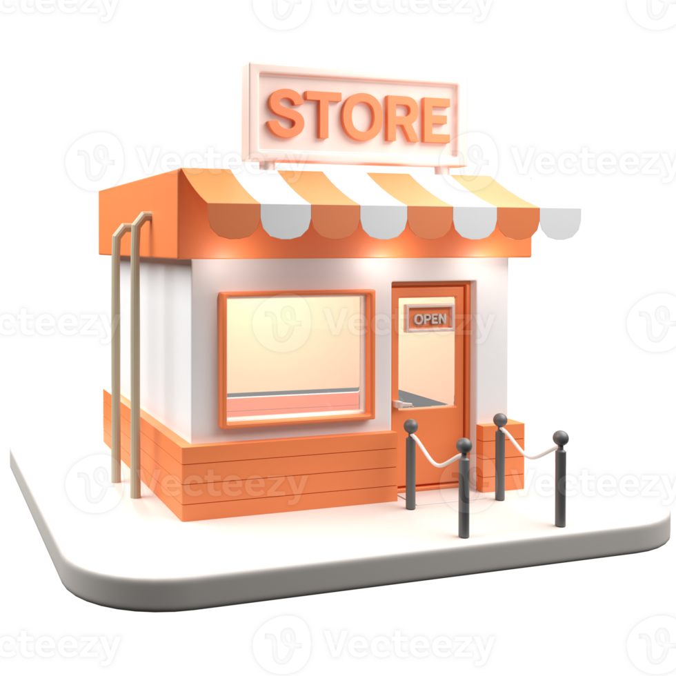 3d store icon with hiqh quality render png