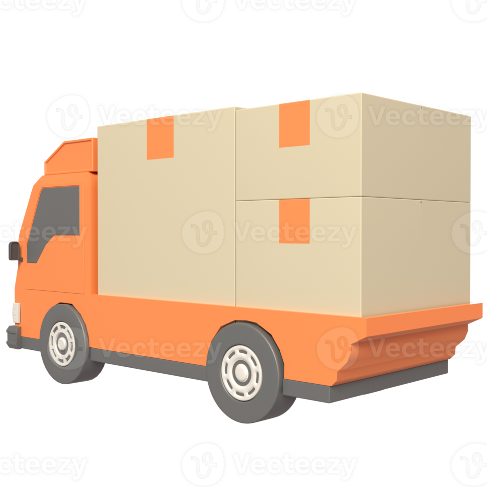 3D Delivery truck icon in high quality render image png