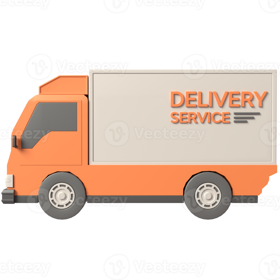3D Delivery truck icon in high quality render image png