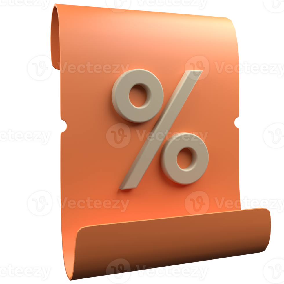 3d discount voucher icon with hiqh quality render png