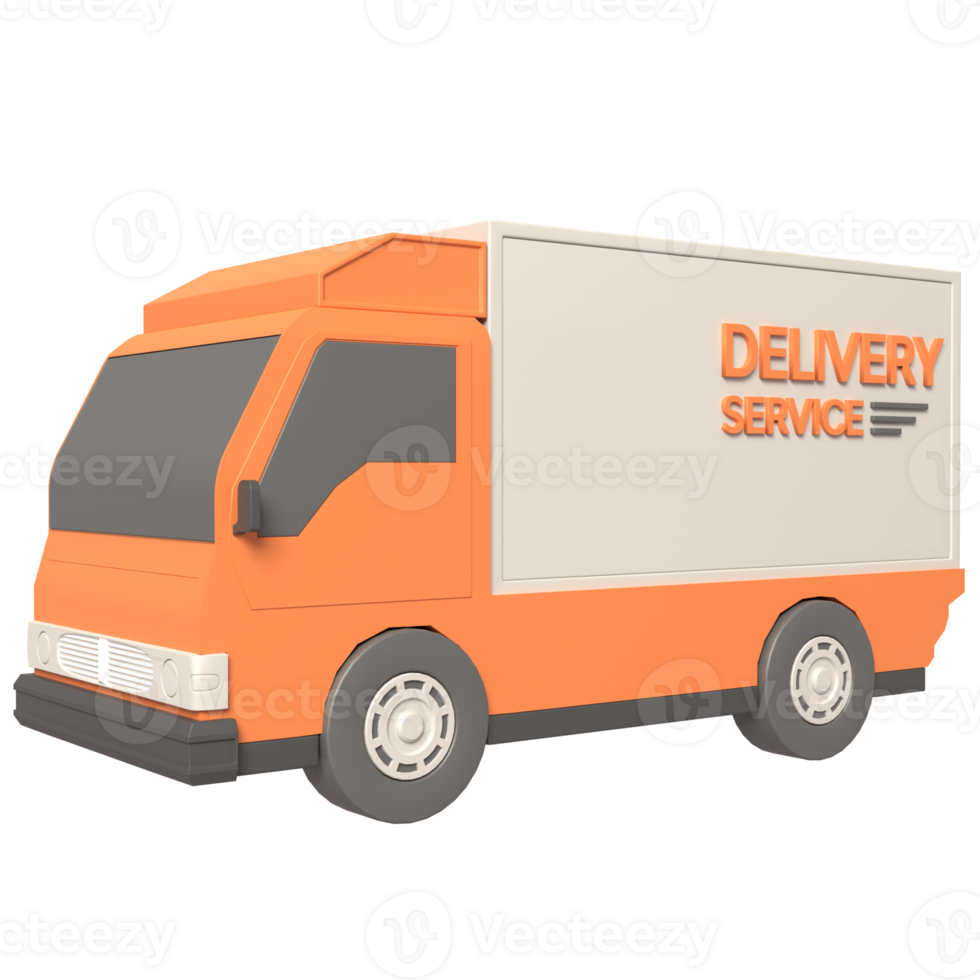 3D Delivery truck icon in high quality render image png