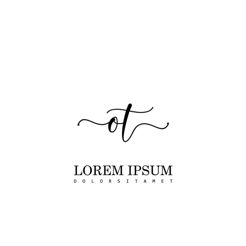 OT Initial Handwriting Template Design vector