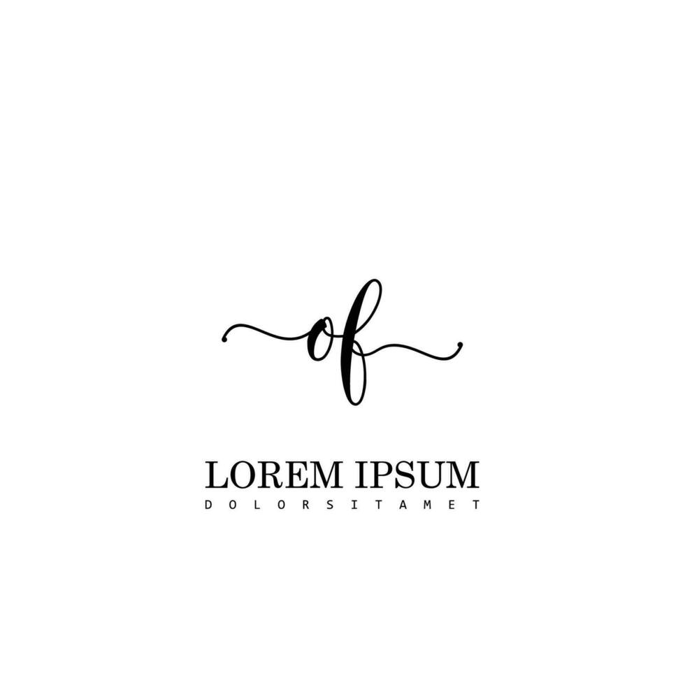 OF Initial Handwriting Template Design vector