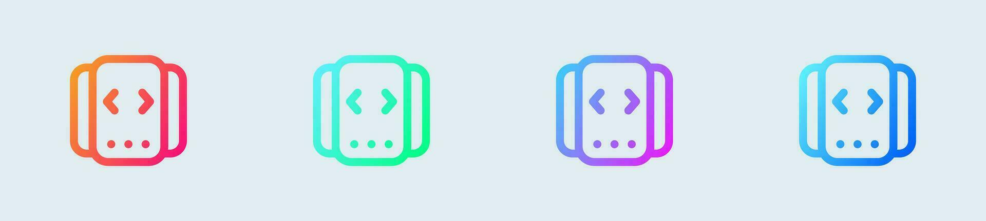Slider line icon in gradient colors. Bar control signs vector illustration.