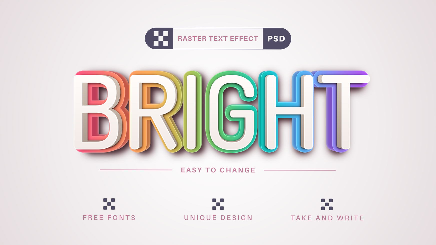 Bright - Editable Text Effect, Font Style psd
