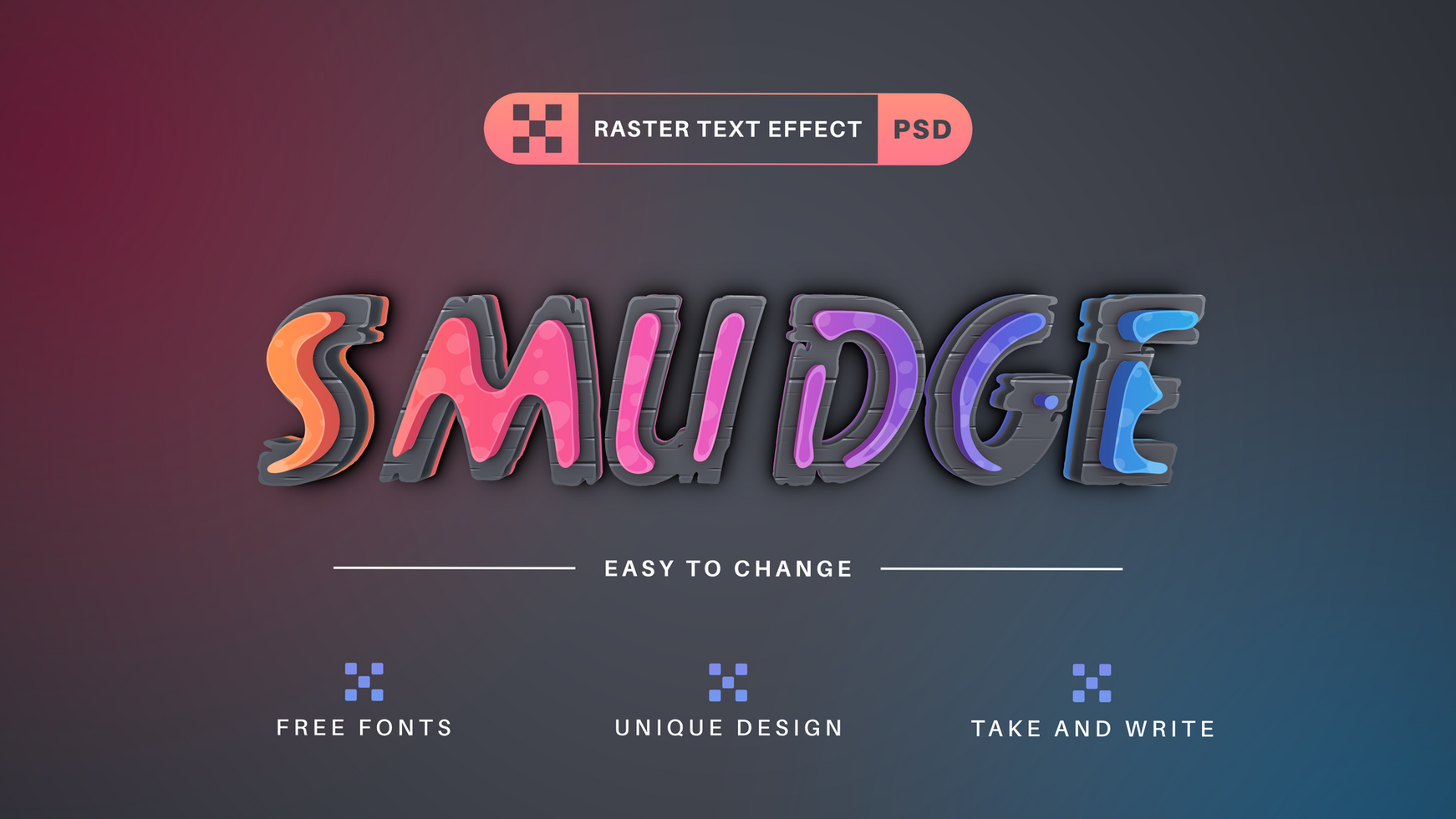 Smudge - Editable Text Effect, Font Style psd