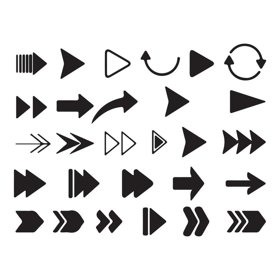 Hand drawn arrow mark icons vector