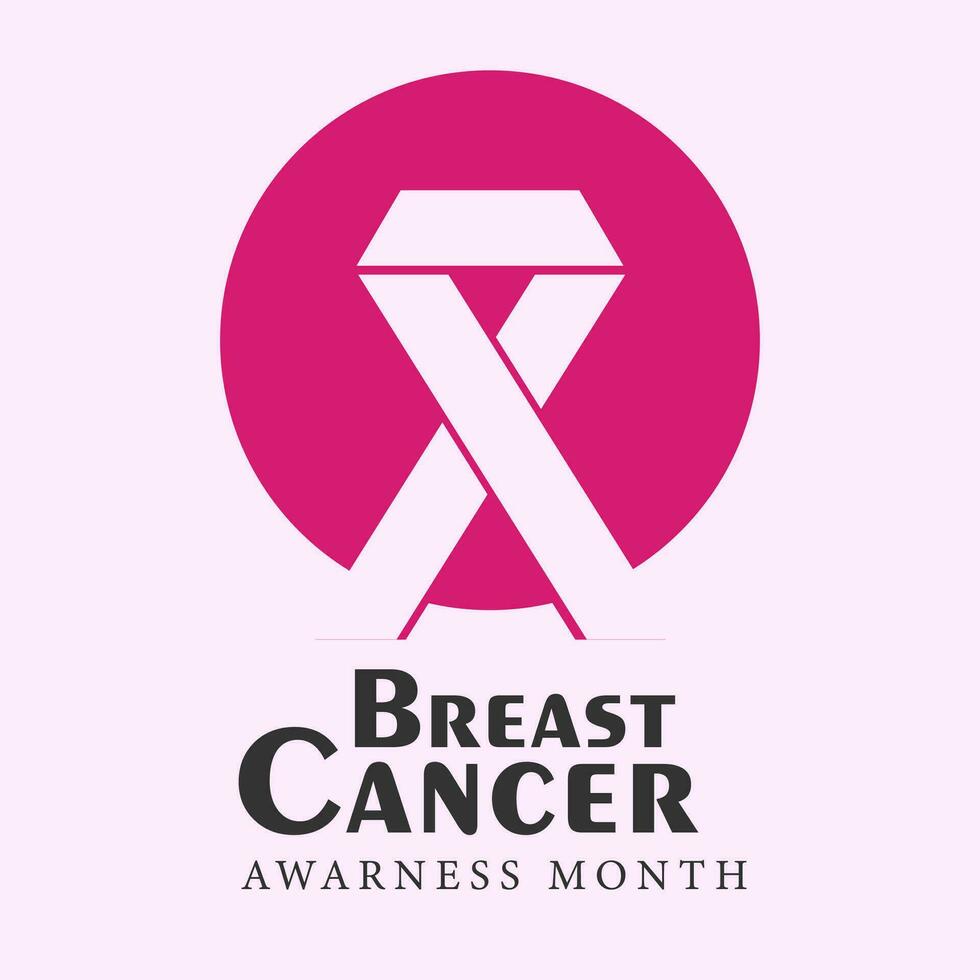 poster support breast cancer awareness month campaign illustration, pink ribbon symbol card design concept vector