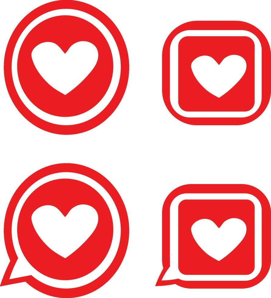 conjunto de redondo amor icono botón vector