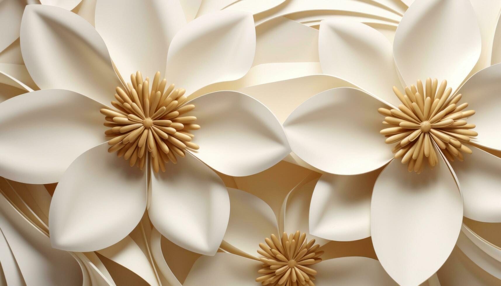 Gold and white paper flower background photo