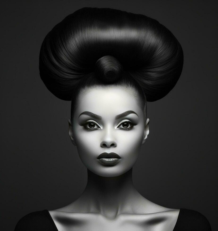 Fashion woman black portrait photo