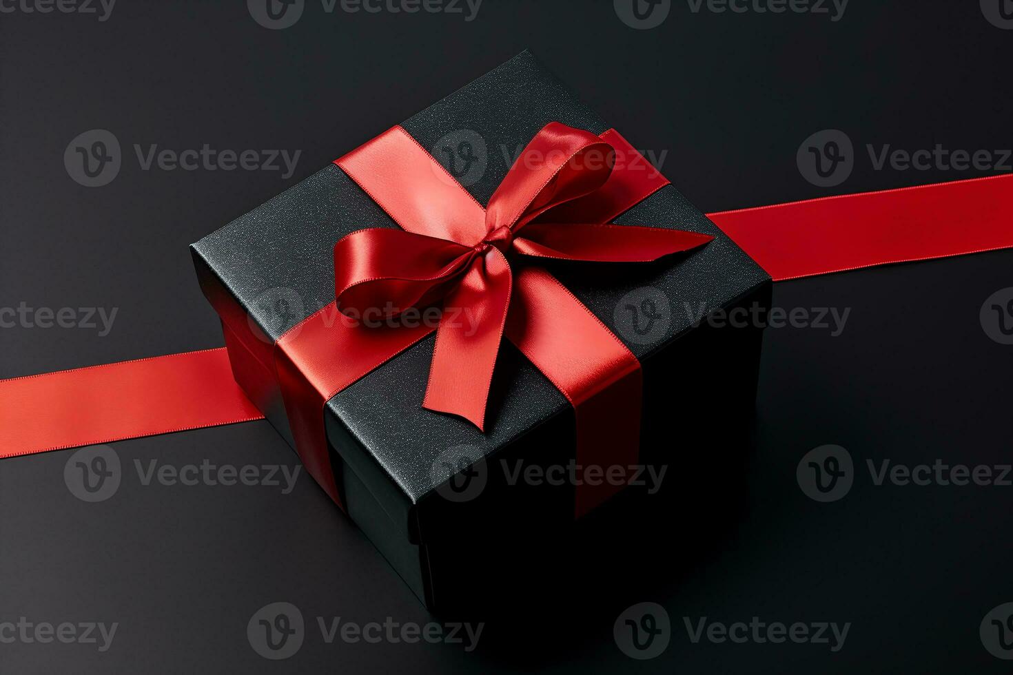 negro viernes rebaja con elegante regalo caja en oscuro fondo, Navidad y Días festivos concepto. ai generativo foto