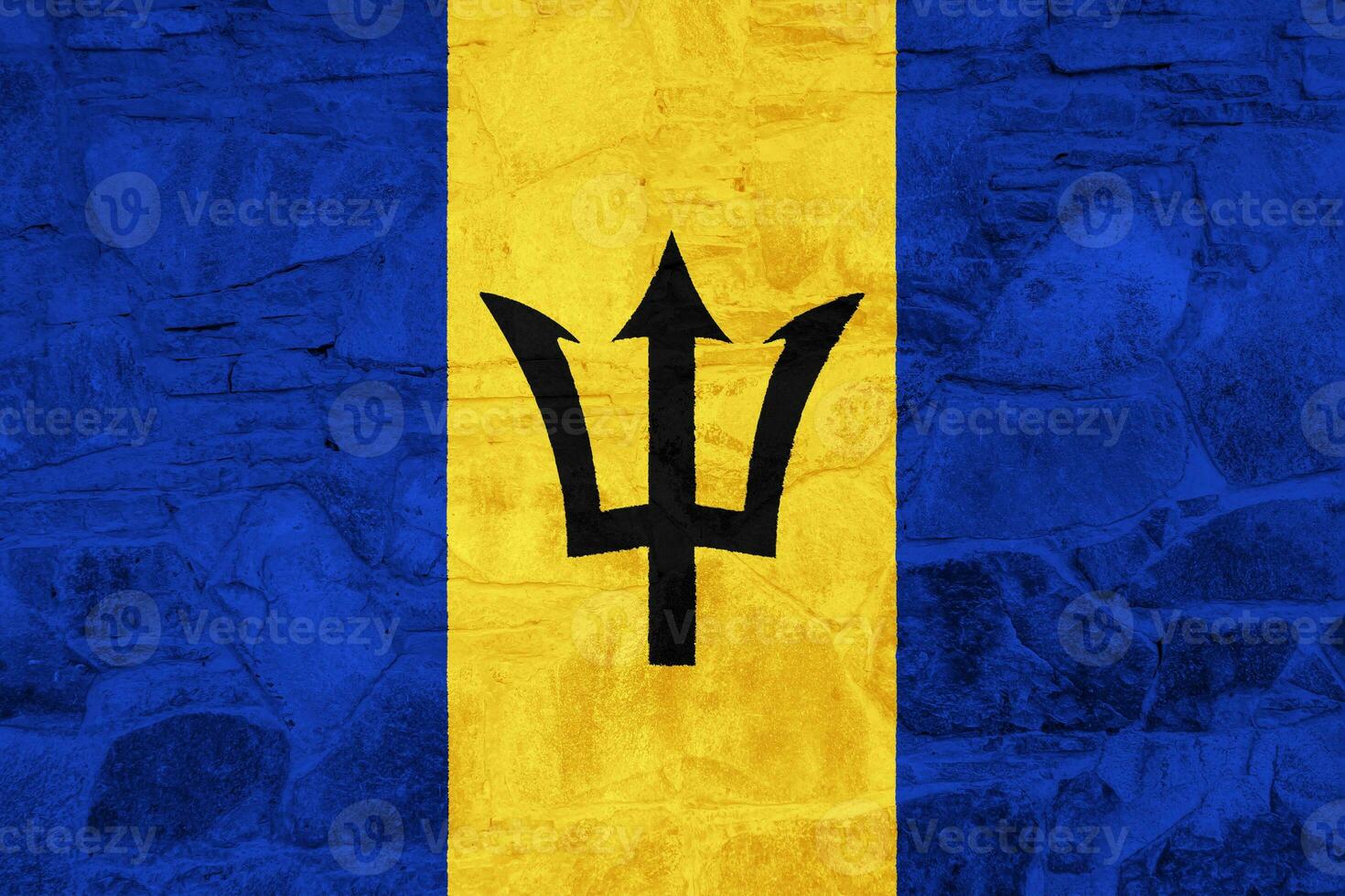 Flag of Barbados on a textured background. Concept collage. photo