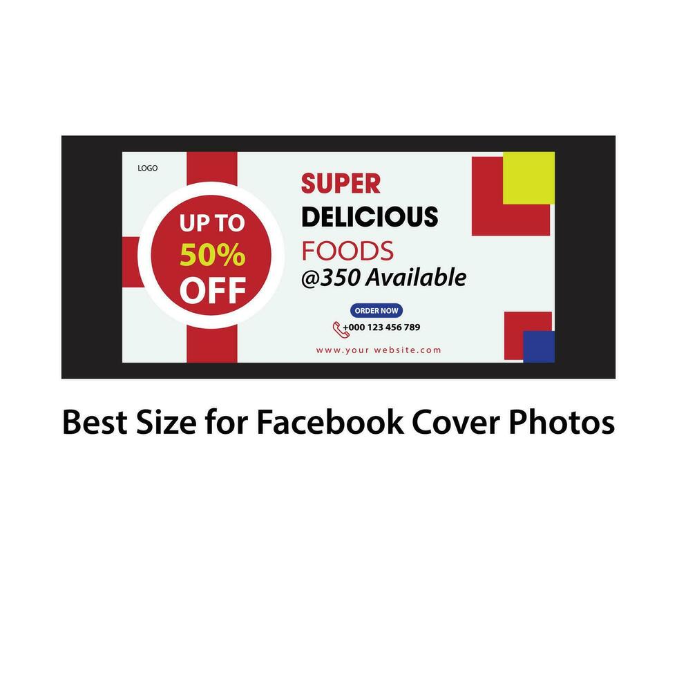 gratis vector plano diseño comida Facebook cubrir
