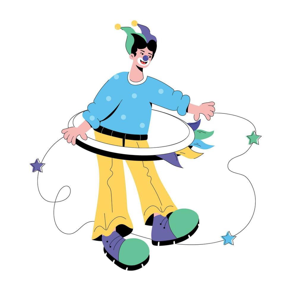Trendy Clown Ring vector